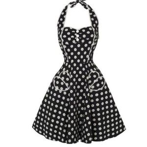 Pin-up, neck halter, swing dress, 1950ies